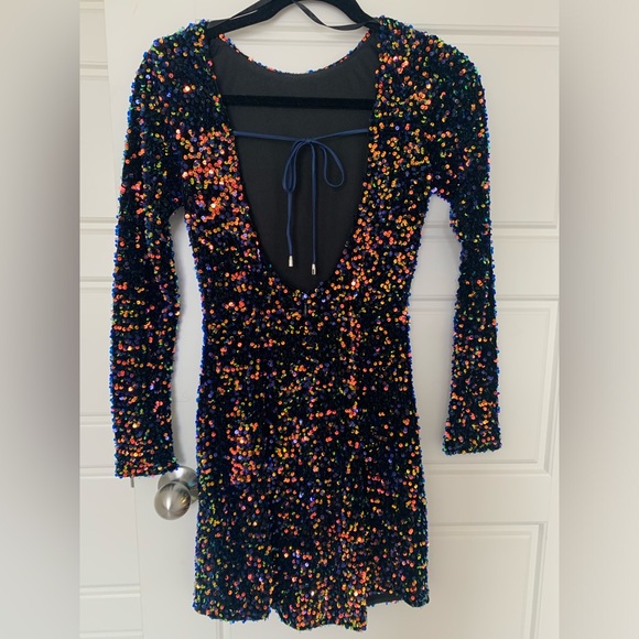 Billy J Felicia Mini Dress Navy/Multi Sz 6 (XS) - Picture 5 of 6